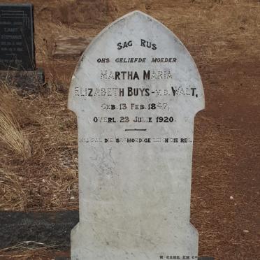 BUYS Martha Maria Elizabeth nee V.D. WALT 1847-1920