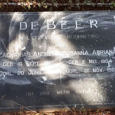 BEER Zacharias Andreas, de 1900-19?? &amp; Susanna Adriana 1904-1968