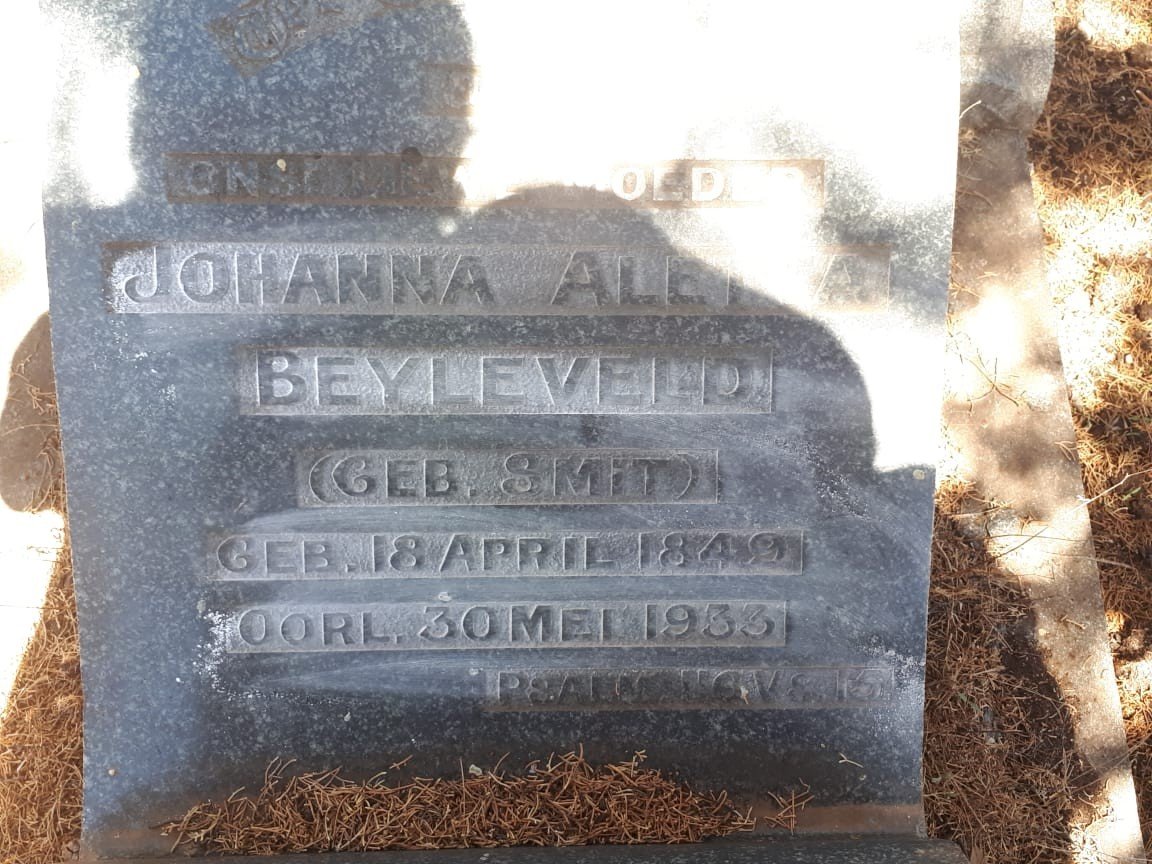 BEYLEVELD Johanna Aletta nee SMIT 1849-1933