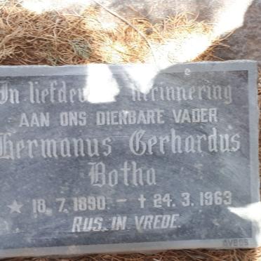 BOTHA Hermanus Gerhardus 1890-1963