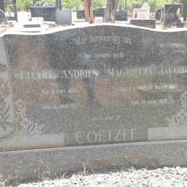 COETZEE Tjaart Andries 1865-1937 &amp; Magrietha Jacoba V.D. WALT 1866-1950