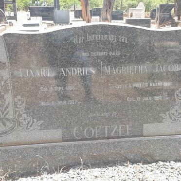 COETZEE Tjaart Andries 1865-1937 &amp; Magrietha Jacoba V.D. WALT 1866-1950