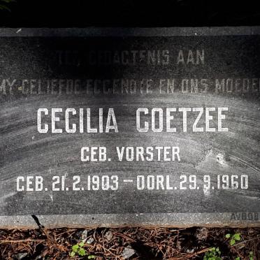 COETZEE Cecilia nee VORSTER 1903-1960