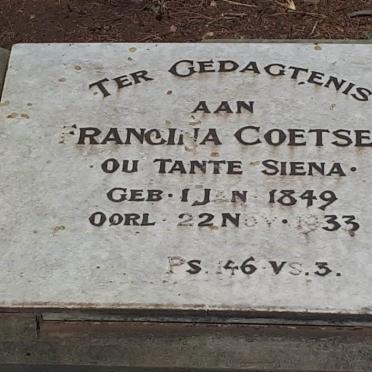 COETSEE Francina 1849-1933