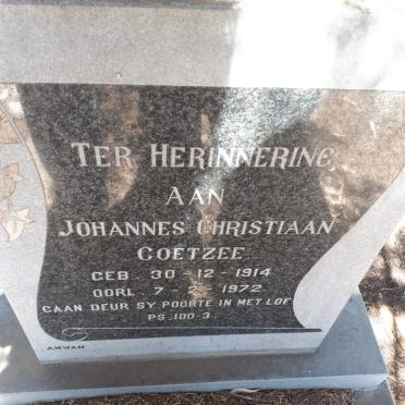 COETZEE Johannes Christiaan 1914-1972