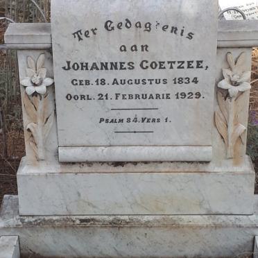 COETZEE Johannes 1834-1929