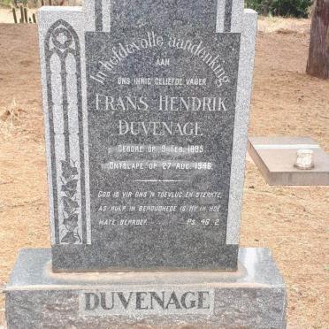 DUVENAGE Frans Hendrik 1895-1946