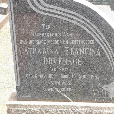 DUVENAGE Catharina Francina nee SMITH 1880-1952