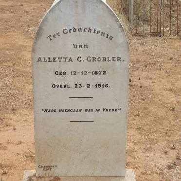 GROBLER Alletta C. 1872-1916