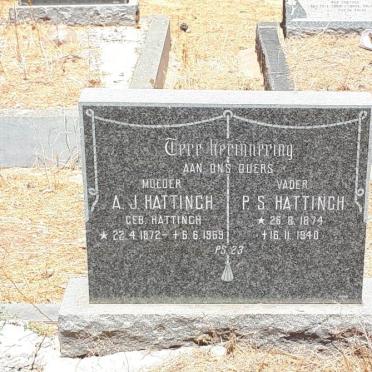HATTINGH P.S. 1874-1940 &amp; A.J. HATTINGH 1872-1969
