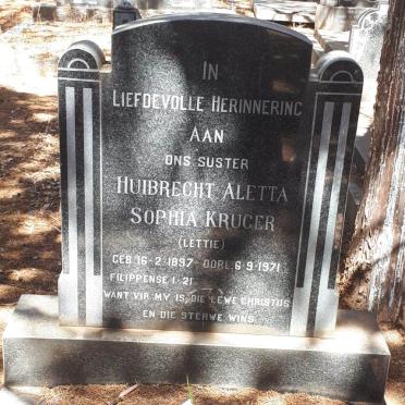 KRUGER Huibrecht Aletta Sophia 1897-1971