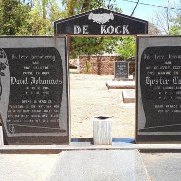 KOCK David Johannes, de 1914-1990 &amp; Hester Lucia LABUSCAGNE 1921-1983