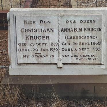 KRUGER Christiaan 1859-1930 &amp; Anna B.M. LABUSCAGNE 1868-1935