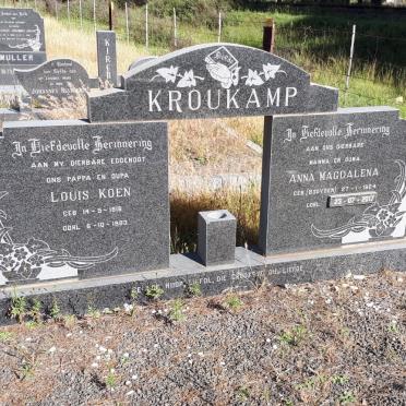 KROUKAMP Louis Koen 1916-1983 &amp; Anna Magdalena BOOYSEN 1924-2017