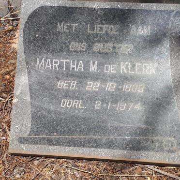 KLERK Martha M., de 1889-1974