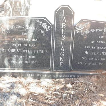 LABUSCAGNE Gert Christoffel Petrus 1909-1992 &amp; Hester Hendrina VAN DER WALT 1913-