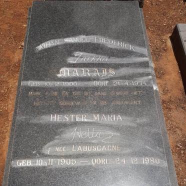 MARAIS Johan Samuel Frederick 1900-1974 &amp; Hester Maria LABUSCAGNE 1905-1980