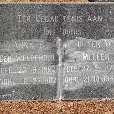 MULLER Pieter W. 1870-1946 &amp; Anna S. WELGEMOED 1882-1962
