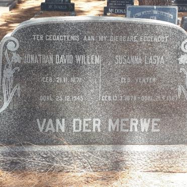 MERWE Jonathan David Willem, van der 1871-1945 &amp; Susanna Lasya VENTER 1878-1967