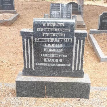 PIENAAR Andries J. 1895-1945 &amp; Mackie 1902-1984