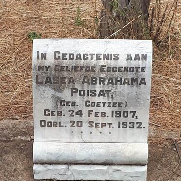 POISAT Lasea Abrahama nee COETZEE 1907-1932