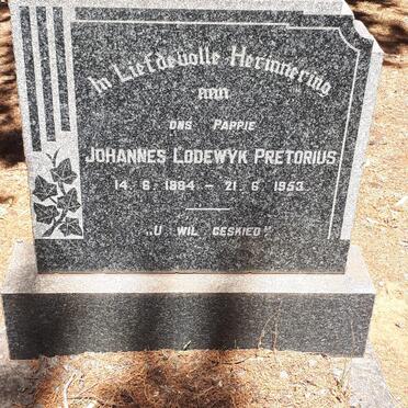 PRETORIUS Johannes Lodewyk 1884-1953
