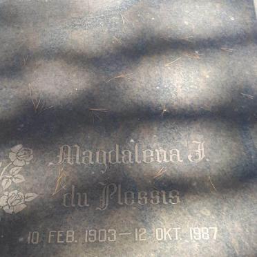 PLESSIS Magdalena J., du 1903-1987