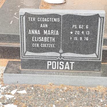 POISAT Anna Maria Elisabeth nee COETZEE 1913-1976