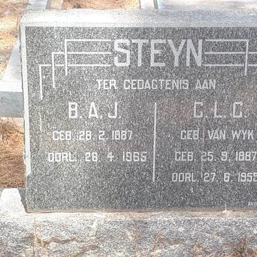 STEYN B.A.J. 1887-1965 &amp; C.L.C. VAN WYK 1887-1955