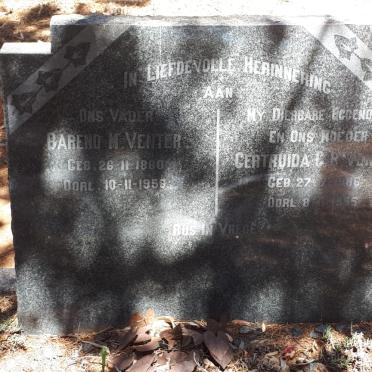 VENTER Barend M. 1880-1958 &amp; Gertruida C.P. 1886-1955