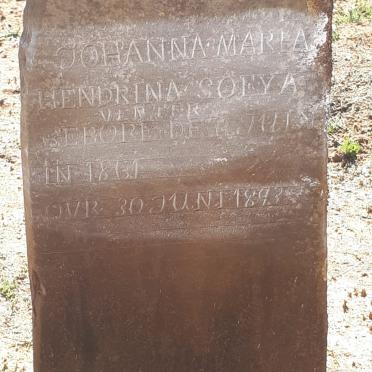 VENTER Johanna Maria Hendrina Sofya nee DE BRUIN 1861-1893