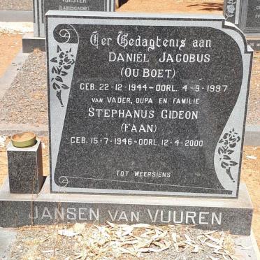 VUUREN Daniel Jacobus, Jansen van 1944-1997 :: JANSEN VAN VUUREN Stephanus Gideon 1946-2000