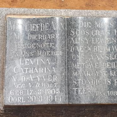 VYVER Levina Catharina, v.d. nee V.D. WALT 1905-1944