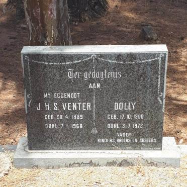 VENTER J.H.S. 1889-1968 &amp; Dolly 1900-1972