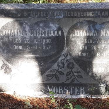 VORSTER Johannes Christiaan 1890-1957 &amp; Johanna Maria B. VORSTER 1894-1981