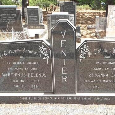 VENTER Marthinus Helenus 1909-1989 &amp; Susanna Lucia VAN DER WALT 1914-