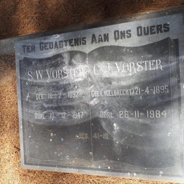 VORSTER S.W. 1892-1947 &amp; C.J. ENGELBRECHT 1895-1984