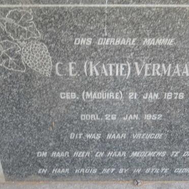 VERMAAK C.E. nee MAGUIRE 1876-1952