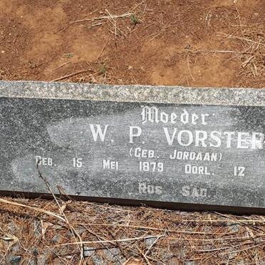 VORSTER W.P. nee JORDAAN 1879-1953