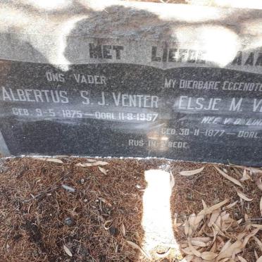 VENTER Albertus S.J. 1875-1957 &amp; Elsje M. V.D. LINDE 1877-1950