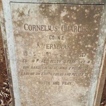 VERMAAK Cornelius Charles 1883-1962