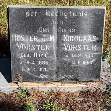 VORSTER Nicolaas 1883-1963 &amp; Hester J.M. BUYS 1885-1971