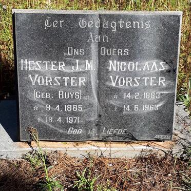 VORSTER Nicolaas 1883-1963 &amp; Hester J.M. BUYS 1885-1971