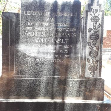 WALT Andries Johannes, van der 1907-1973