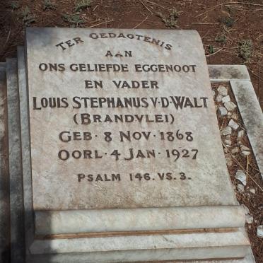 WALT Louis Stephanus, v.d. 1868-1927