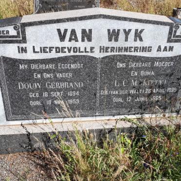 WYK Douw Gerbrand, van 1894-1959 &amp; L.C.M. VAN DER WALT 1895-1965