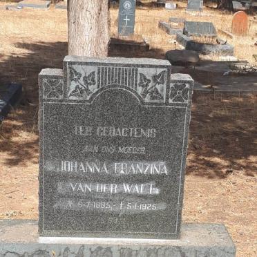 WALT Johanna Franzina, van der 1885-1925