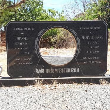 WESTHUIZEN Johannes Diederik, van der 1896-1988 &amp; Maria Johanna 1907-1984