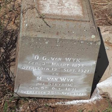 WYK D.G., van 1873-1921 &amp; M. STRYDOM 1871-1921