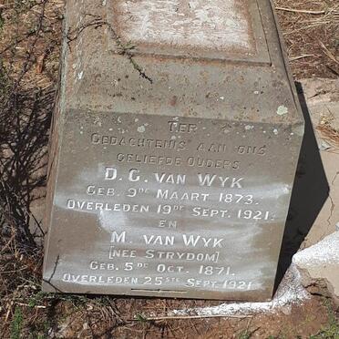 WYK D.G., van 1873-1921 &amp; M. STRYDOM 1871-1921